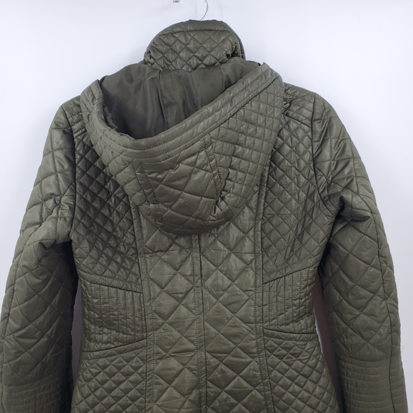 VIA SPIGA Long Black Hoodie Quilted Down Jacket - Picture 3 of 6
